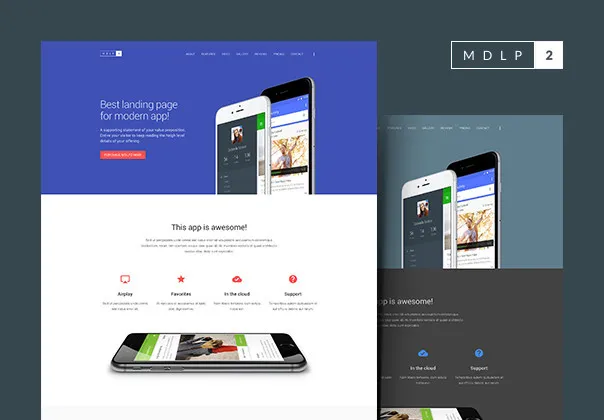 Material Design Landing Page 2