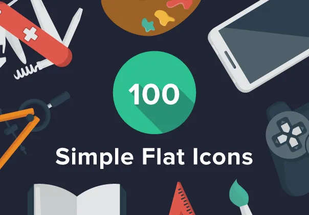 100 Simple Flat Icons