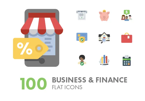 Business & Finance Flat Icons 2