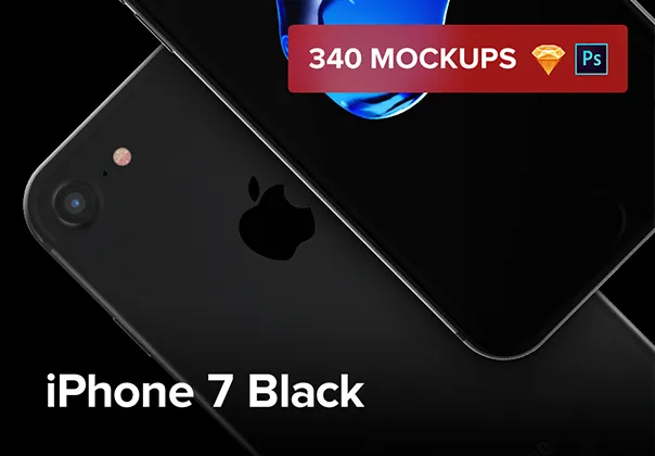 340 iPhone 7 Black Mockups