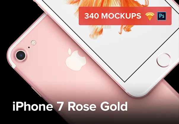 340 iPhone 7 Rose Gold mockups