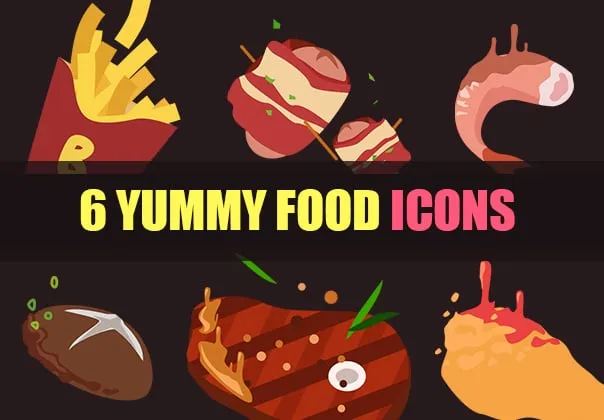 6 Yummy Food Icons