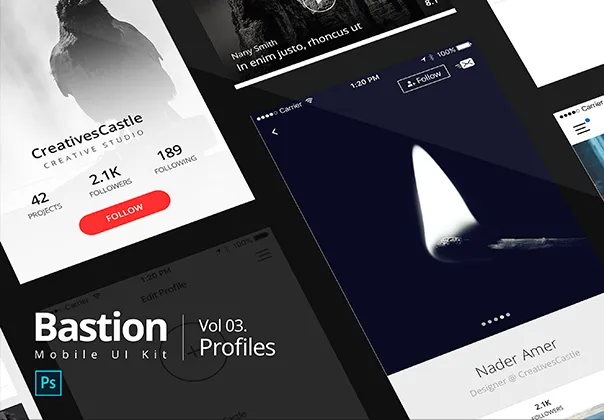 Bastion Mobile UI Kit Vol 3