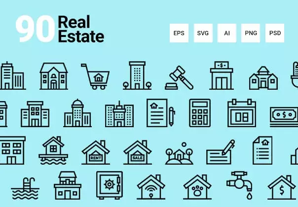 90 Real Estate Icons