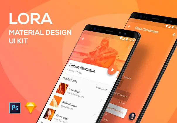 Lora Material Design UI Kit