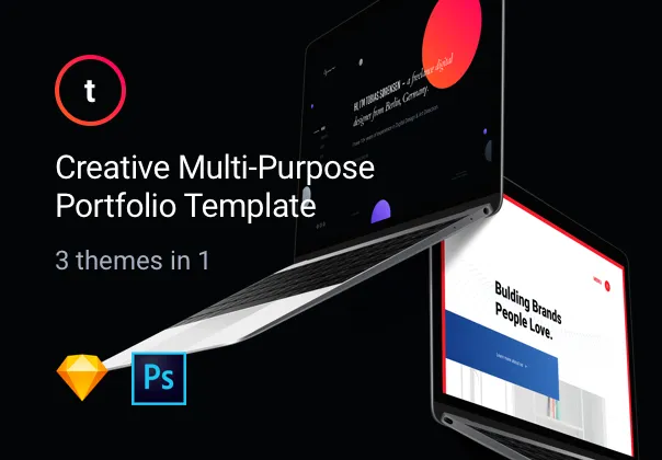 3 Unique Multipurpose Portfolio Themes in 1 Template