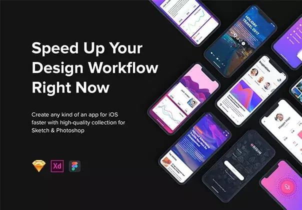 iPhone X Mobile UI Kit for Sketch, XD & Figma.