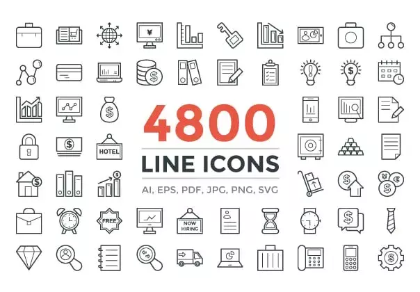 4800 Line Icons