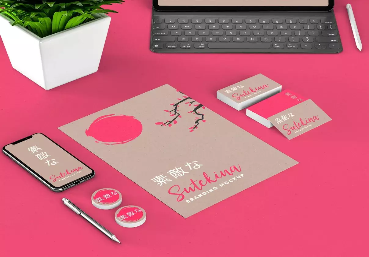 Sutekina Stationery Mockup