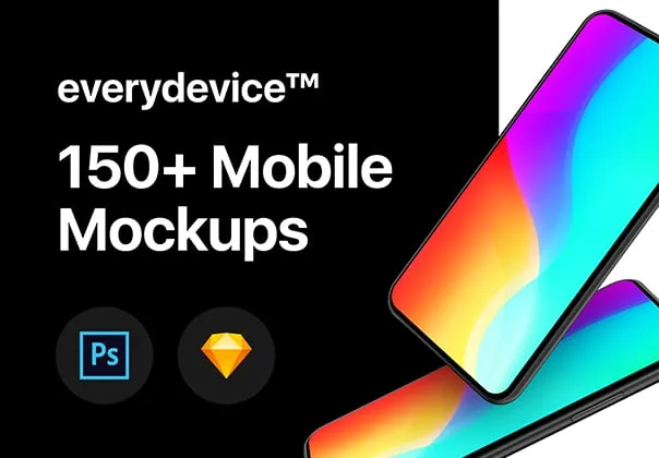 Stunning 6K generic mobile mockups for Photoshop & Sketch