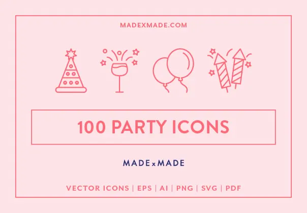 100 Party Line Icons