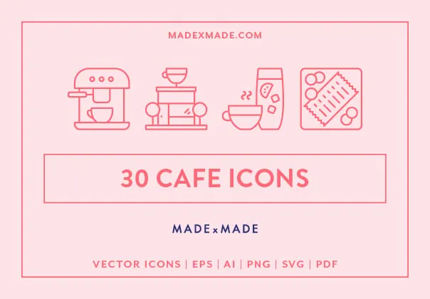 30 Cafe Line Icons