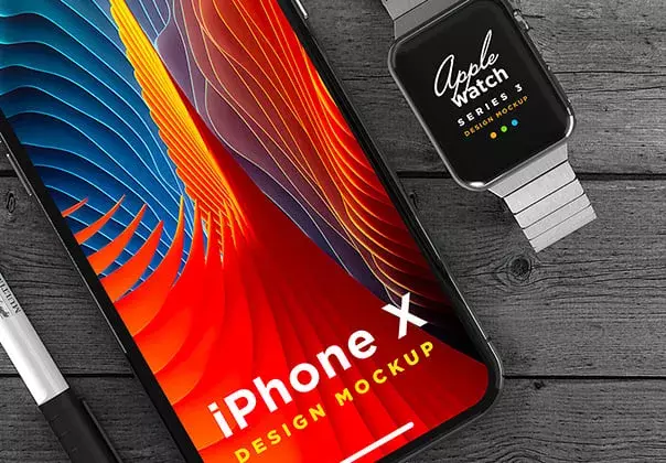 iPhone X Watch Mockup