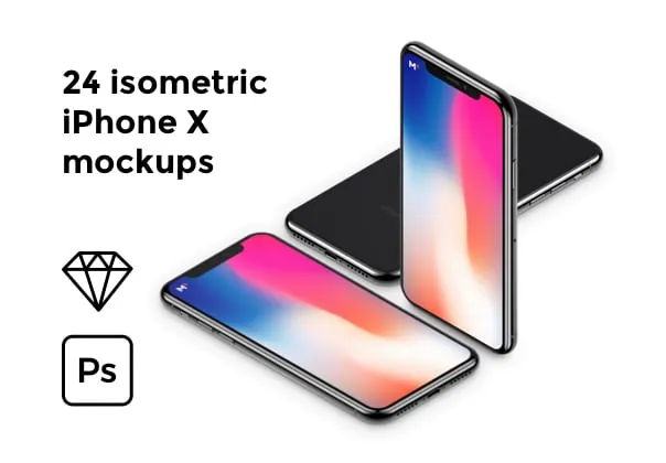 24 Isometric iPhone X