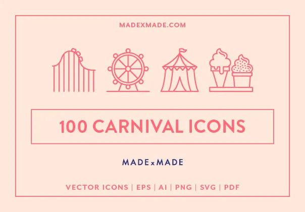 100 Carnival Line Icons