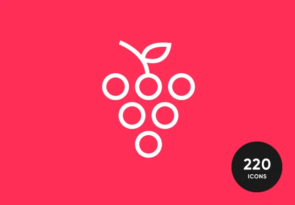 220 Food and Travel icons in iOS Wired style for Sketch, Photoshop & Illustrator.