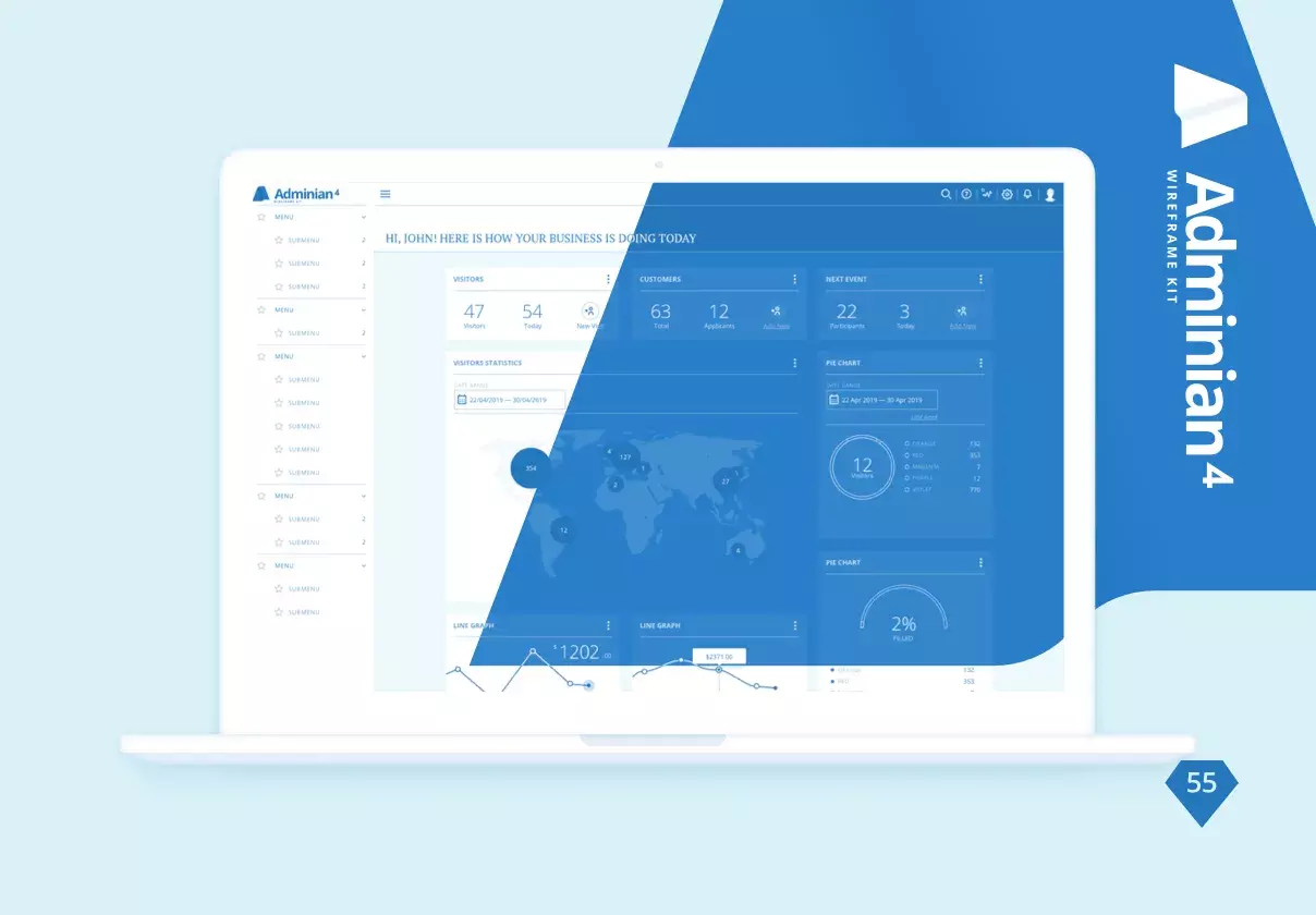 Web App Rapid Prototype Design Wireframe Kit for Sketch.