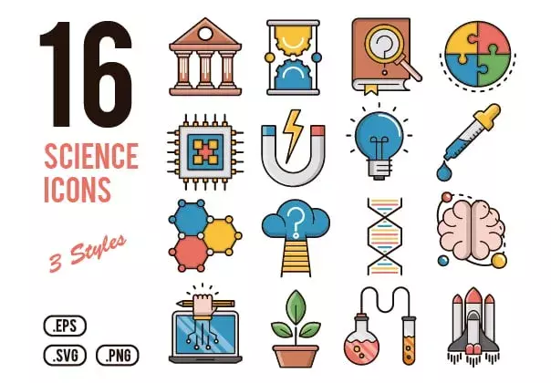 16 Science Icons