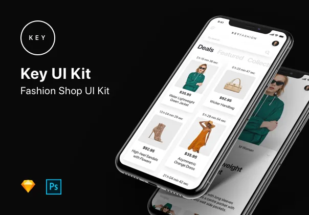 Inspired by latest fashion & iOS design trends Key Fashion Shop is a must-have UI Kit.