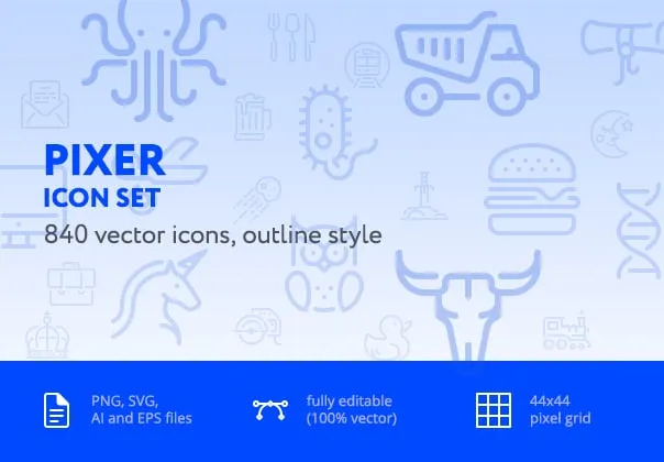 Pixer Outline icons