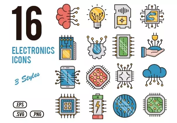 16 Electronics Icons