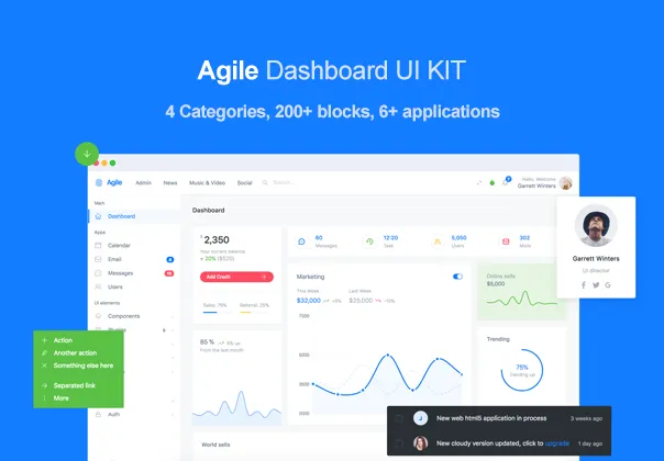 Responsive Bootstrap UI KIT for Admin Dashboard & Web Services.