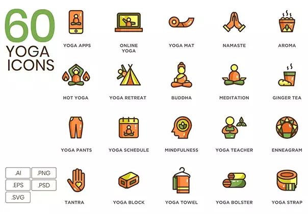 60 Yoga Icons | Eco Series