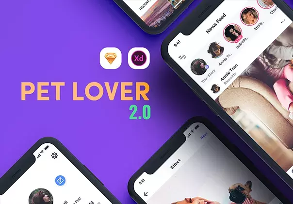 Pet Social Network & Health Tracking App UI Kit