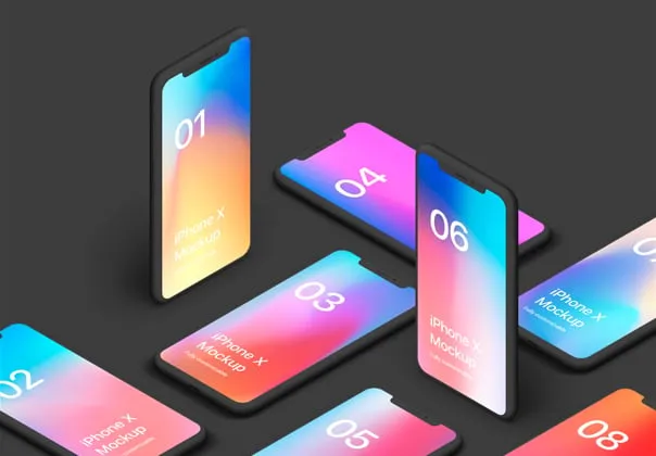 iPhone X Clay 20 Scenes Mockups