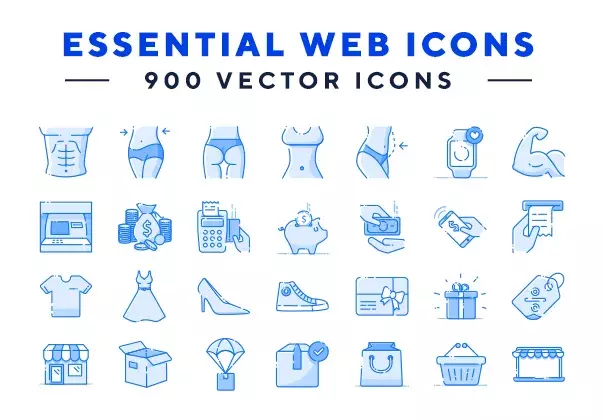 900 vector icons