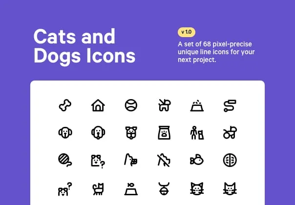 Cats & Dogs Icon Set