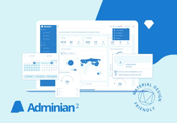 Adminian 2 Wireframe Kit