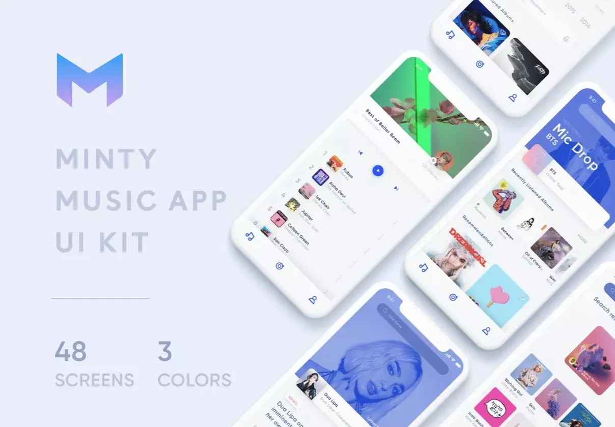 Minty Music App UI Kit