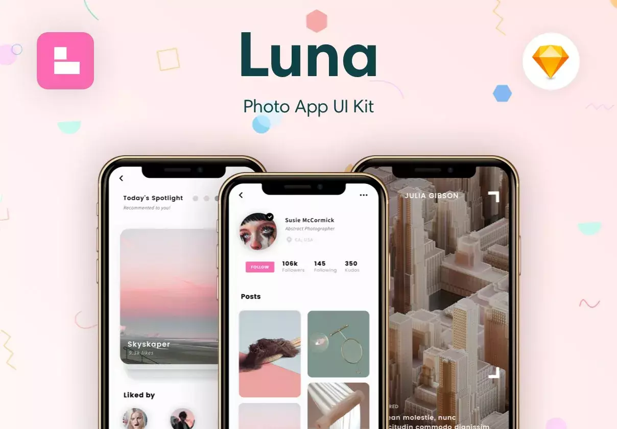 Luna Photo App UI Kit