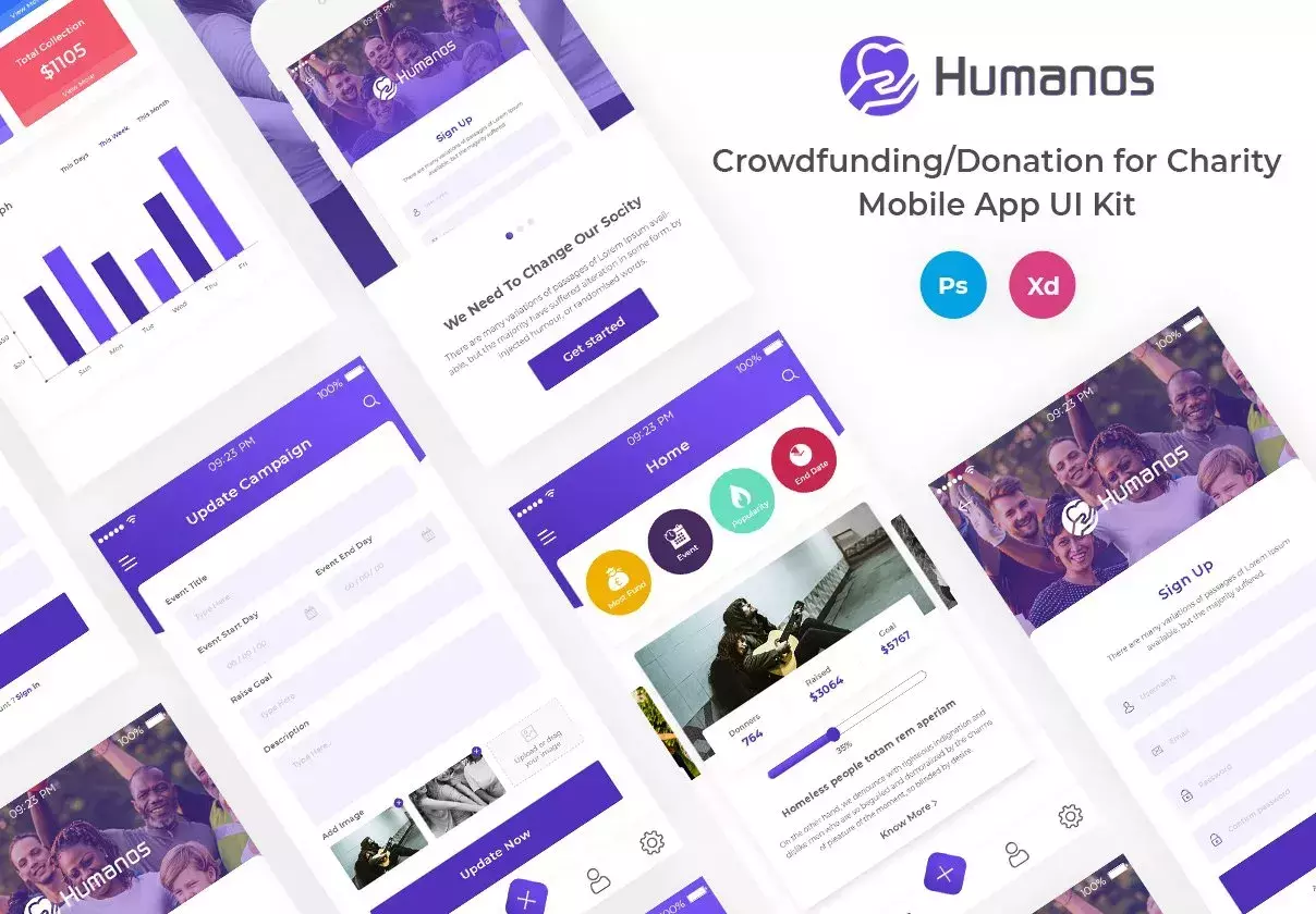 Humanos Charity UI Kit