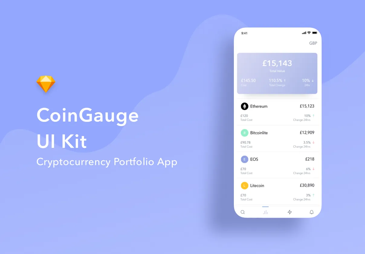 Amazing cryptocurrency UI kit for portfolio, banking and wallet apps