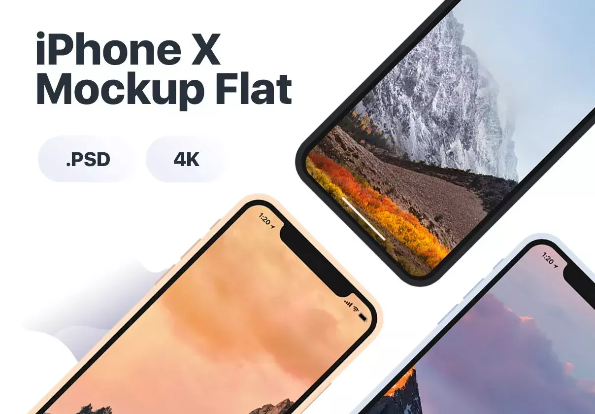 iPhone X / XS Flat Mockup