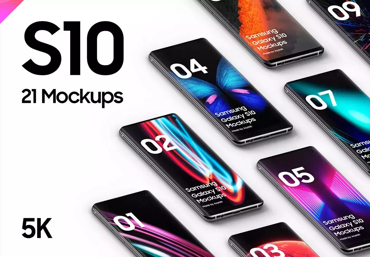 Samsung Galaxy S10 - 21 Mockups