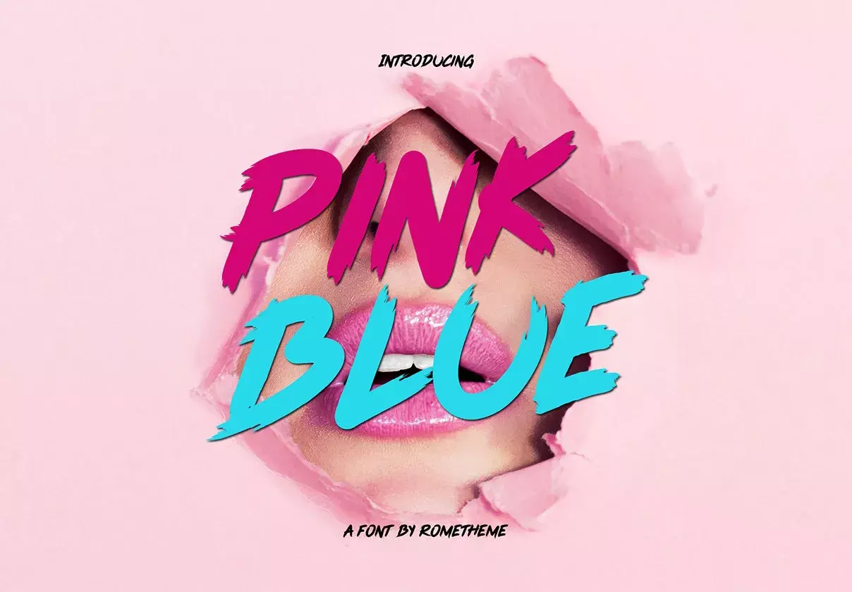 Pink Blue - Brush Display font