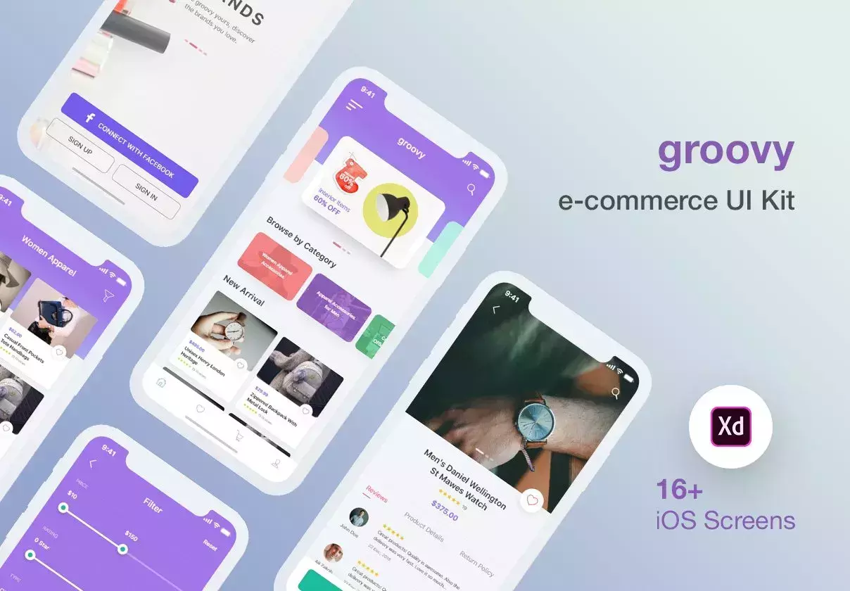 Groovy E-commerce iOS UI Kit