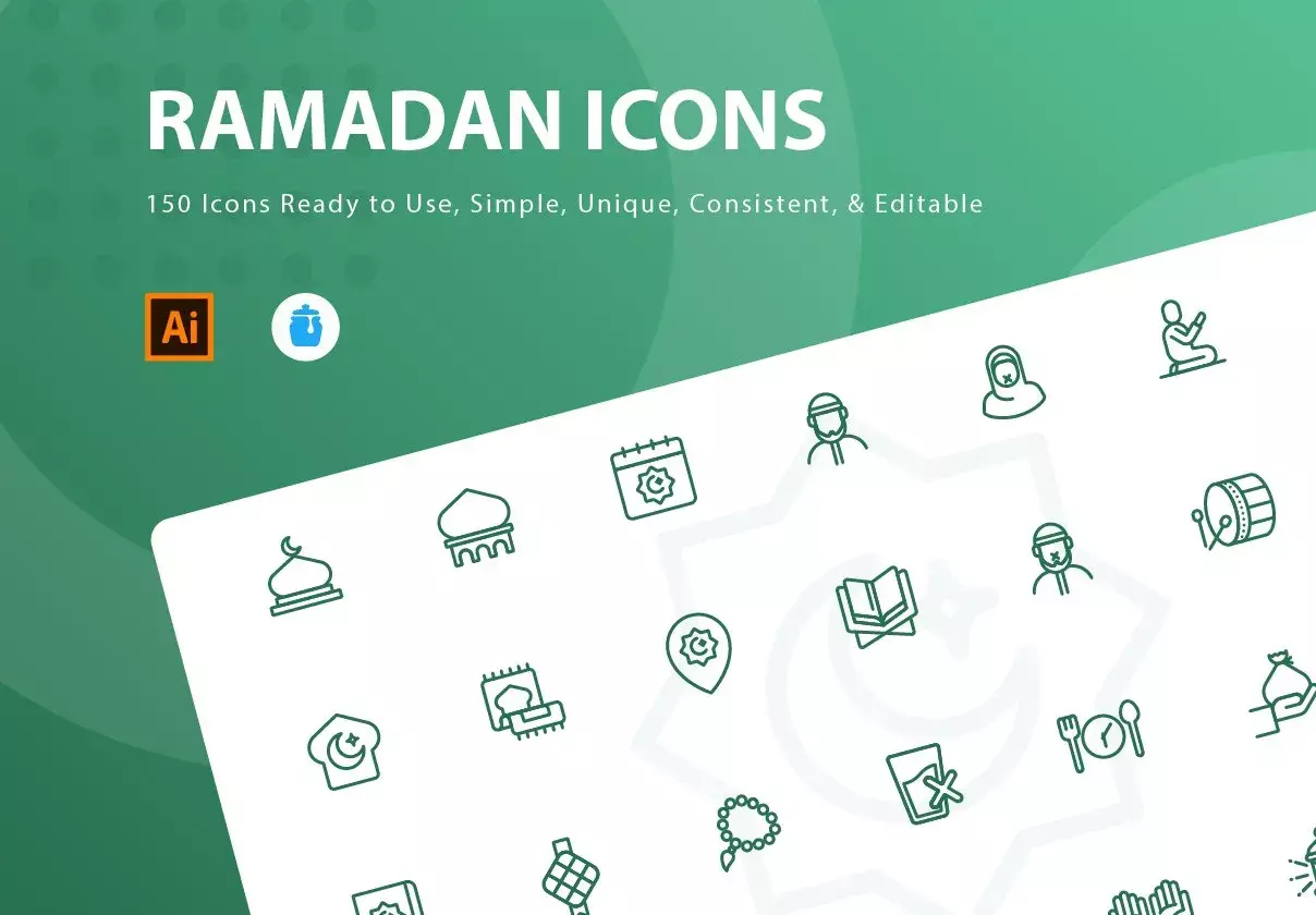 Ramadan Icons Set