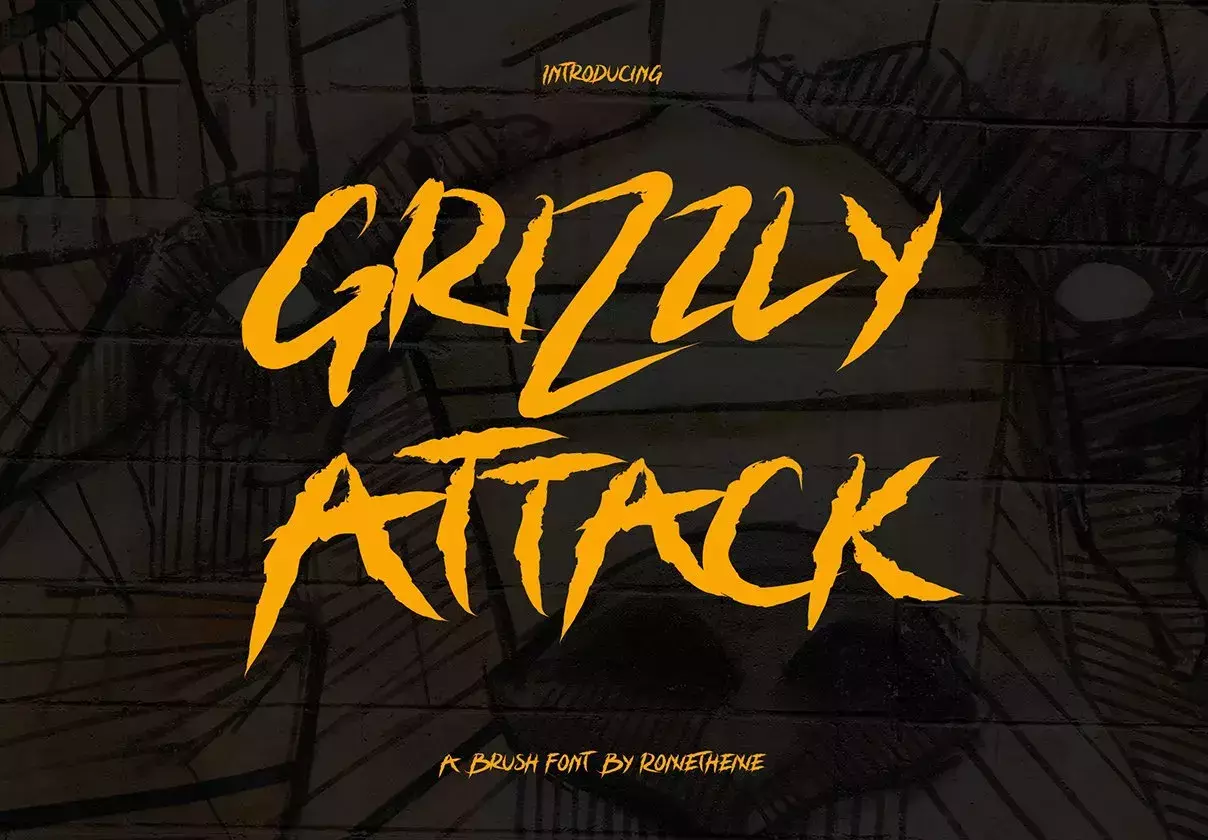 Grizzly Attack - Brush Font