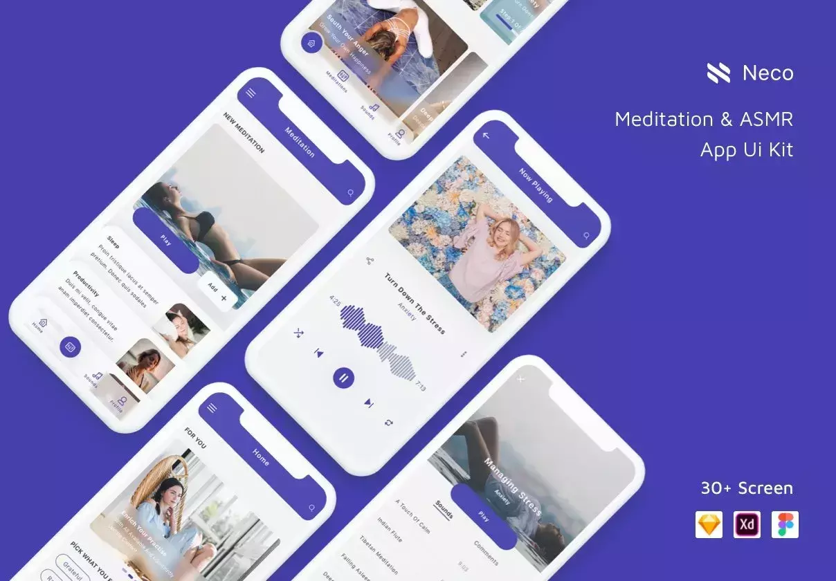 Neco - Meditation and ASMR App Ui Kit