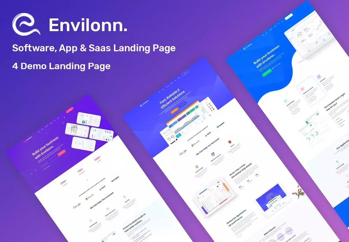 Envilonn – Saas, Software & App Landing Page