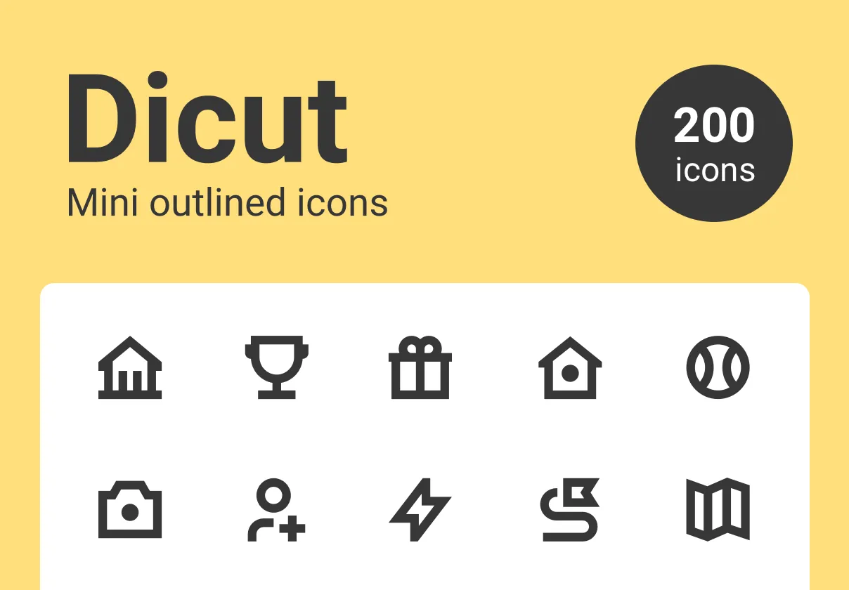 Dicut mini outlined icons