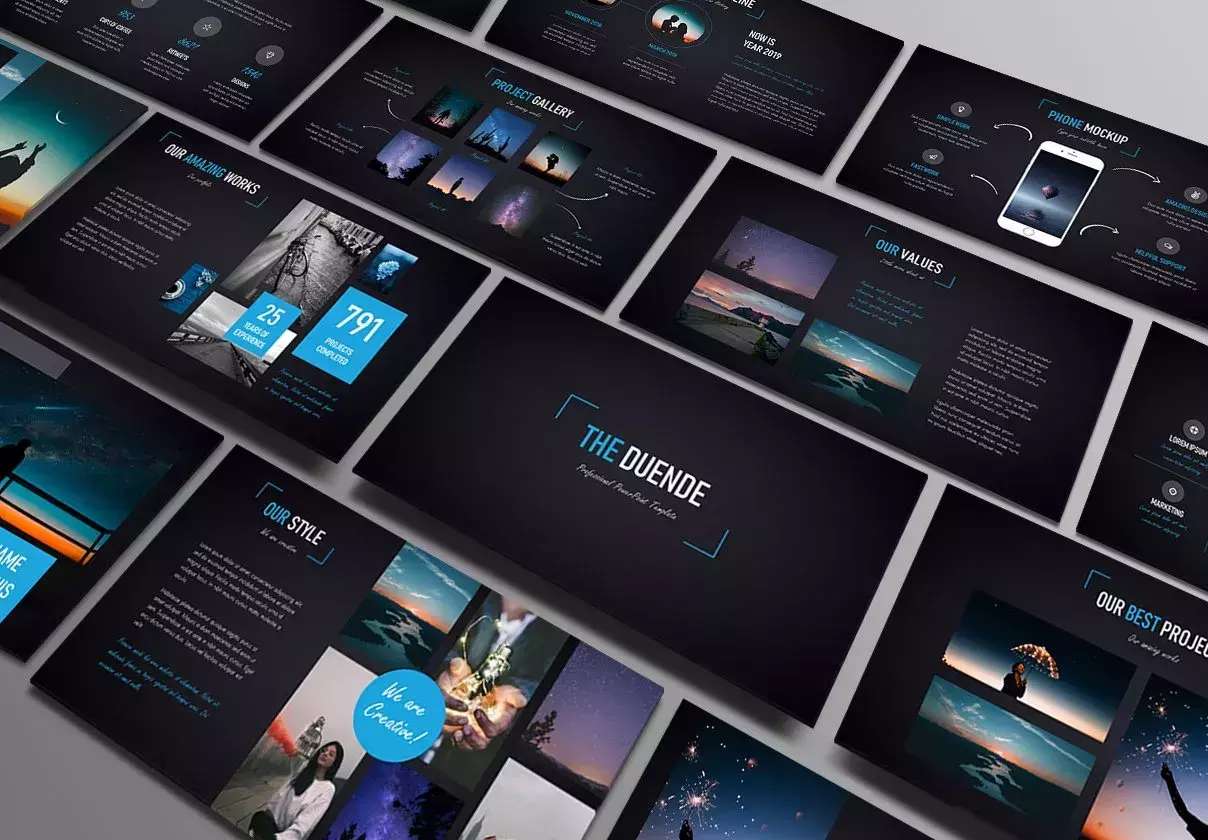 Duende Dark Powerpoint Template