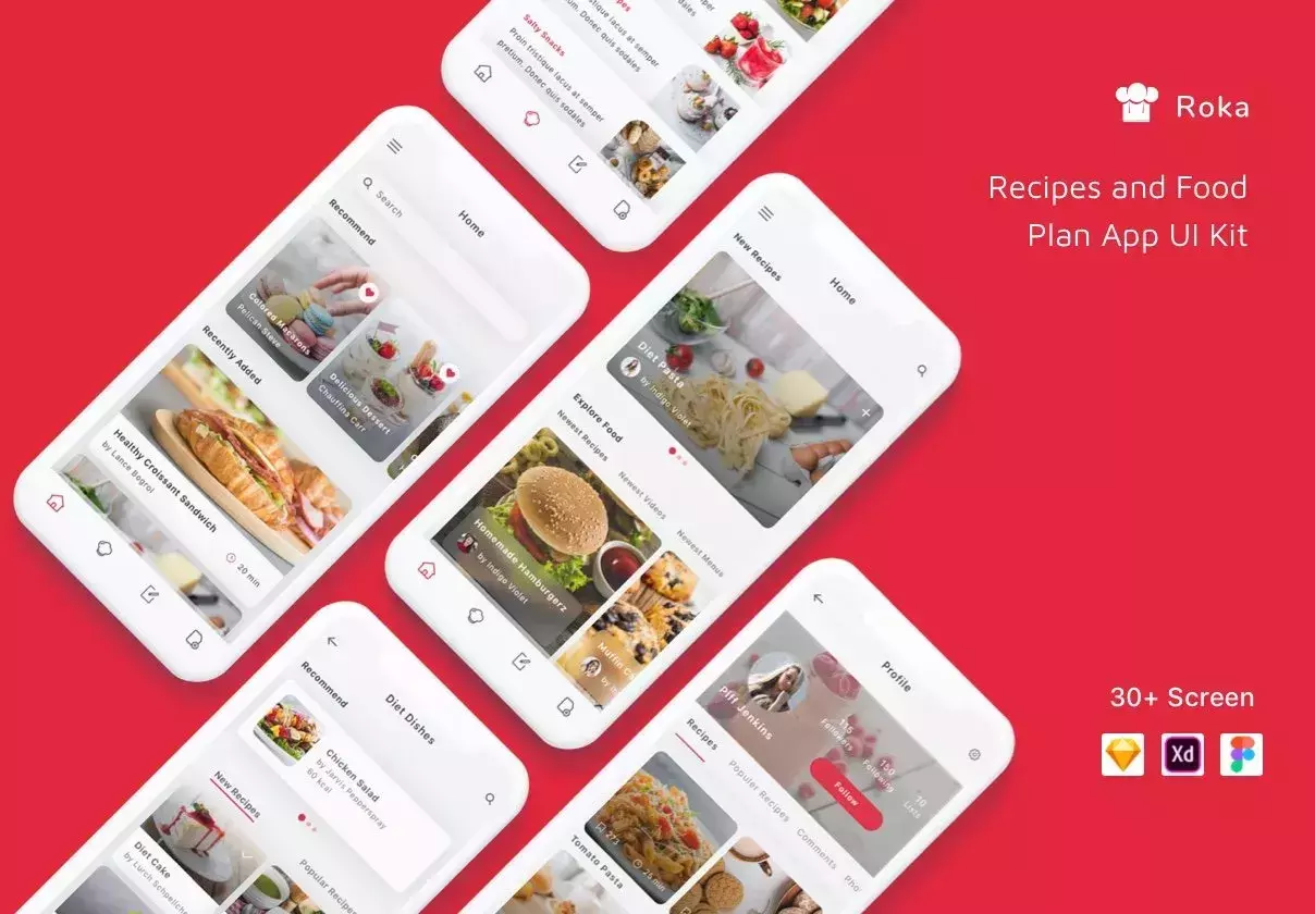 Roka - Recipes and Food Plan App UI Kit