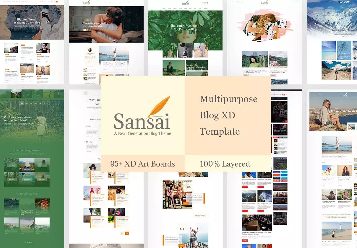 Sansai Creative Blog XD Template