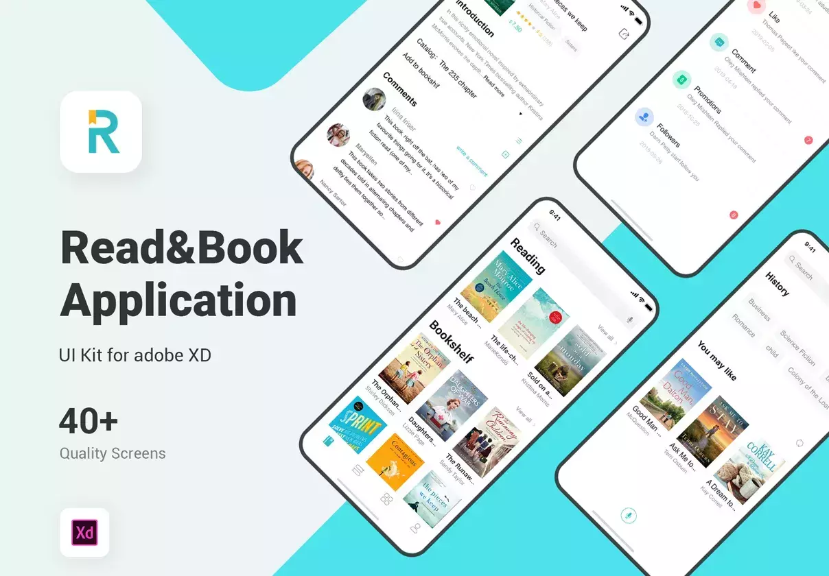 Read & Book UI Kit for Adobe XD