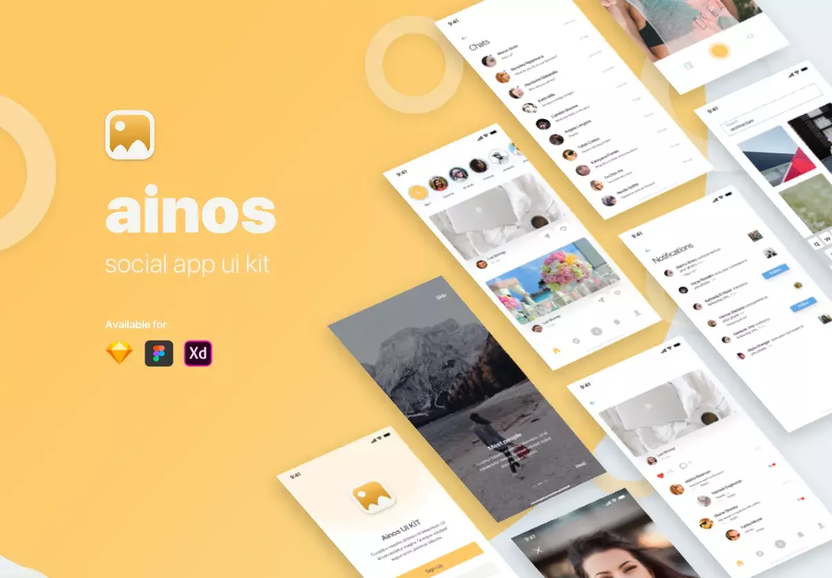 Ainos Social App UI/UX Kit